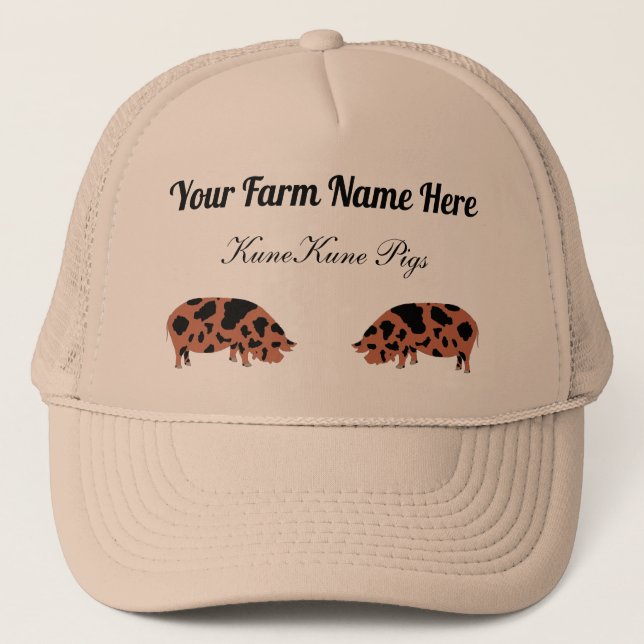 Personalized KuneKune Pig Trucker Hat (Front)