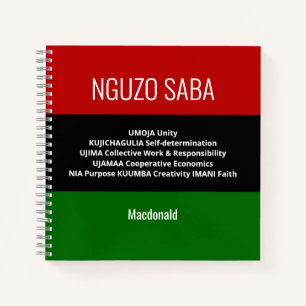 Personalized Kwanzaa Notebook
