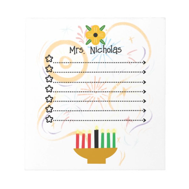 Personalized Kwanzaa To-Do List Notepad (Front)