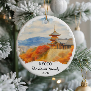 Personalized Kyoto Ceramic Ornament, Custom Japan Ornament