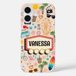 Personalized L.A. Vibes Doodle iPhone 16 Case