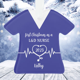Personalized L&D Nurse Christmas Ornament