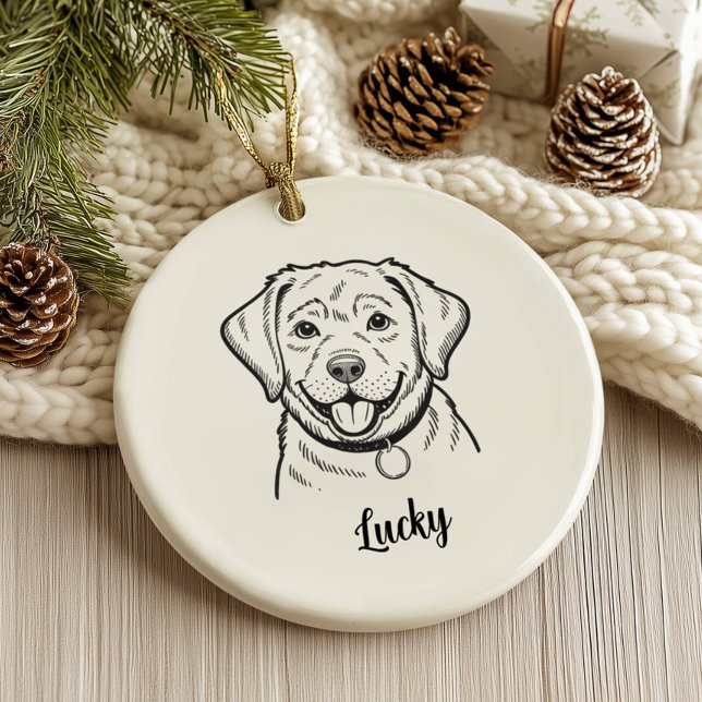 Personalized Lab Dog Christmas Ceramic Ornament (Creator Uploaded)