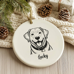Personalized Lab Dog Christmas Ceramic Ornament