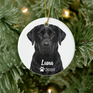 Personalized Lab Portrait Dog Photo Ornament