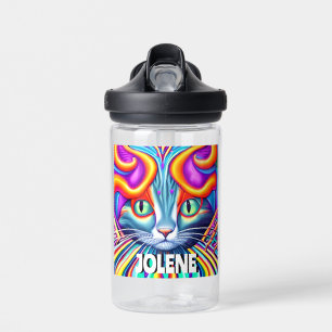 Personalized Label Unique Mystical Kitty Cat Water Bottle