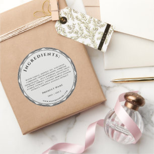 Personalized labels for handmade items Ingredients