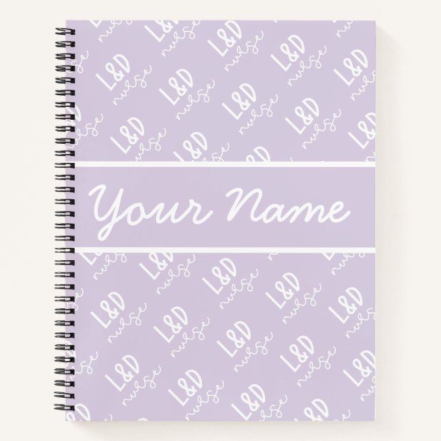Personalized Labour and Delivery Nurse Pattern Notebook (Front)