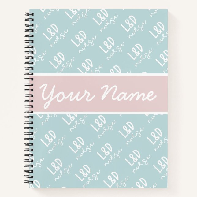 Personalized Labour and Delivery Nurse Pattern  Notebook (Front)