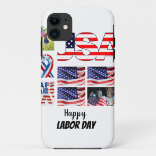 Personalized Labour Day 8 Photo Collage  Case-Mate iPhone Case