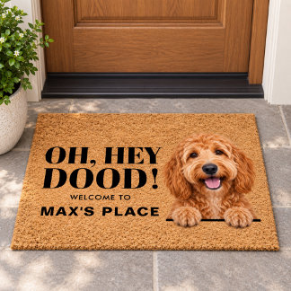 Personalized Labradoodle Oh Hey Dood Welcome Doormat