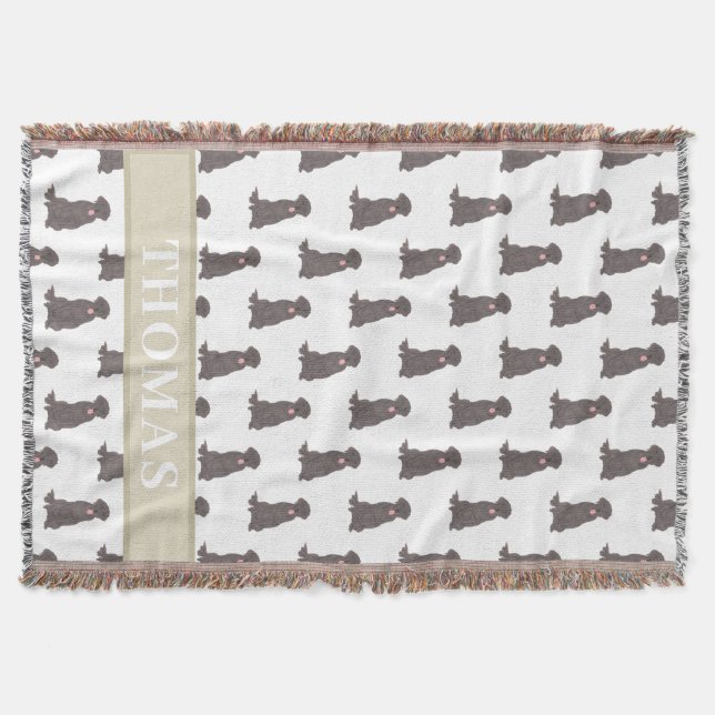 Personalized Labrador (Chocolate Brown) Throw Blanket (Front)