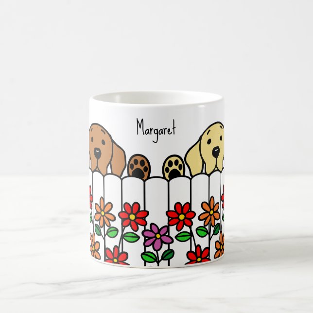 Personalized Labrador Duo Watching Coffee Mug (Center)
