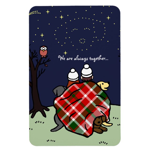 Personalized Labrador Family and the Sky Magnet (Vertical)