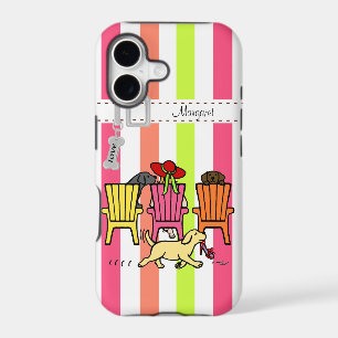 Personalized Labrador Mom at Poolside Case