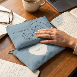 Personalized Labrador Pouch Ice Blue Dog Mom Gift