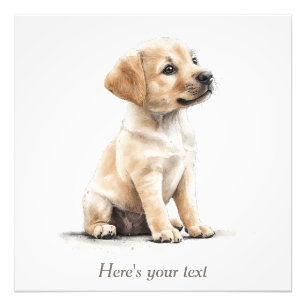 Personalized Labrador Puppy Decor Watercolor Photo Print