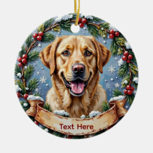 Personalized Labrador Retriever Christmas Ceramic Ornament