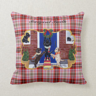 Personalized Labrador Retriever Christmas Fun Throw Pillow