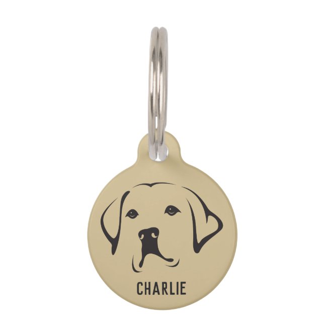 Personalized Labrador Retriever Round Pet Tag (Front)