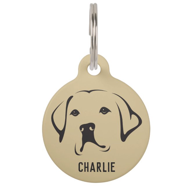 Personalized Labrador Retriever Round Pet Tag (Front)