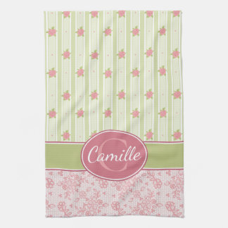 Personalized Lace & English Garden Kitchen Towel