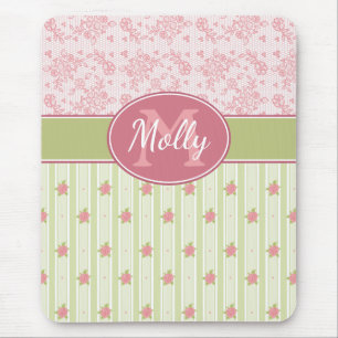 Personalized Lace & English Garden Mouse Pad