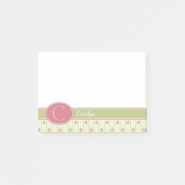Personalized Lace & English Garden Post-it Notes (Front)