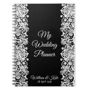 Personalized Lace Wedding Planner Notebook