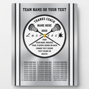 Personalized, Lacrosse Coach Gifts, All Players Plaque