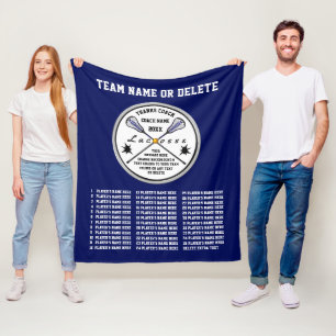 Personalized Lacrosse Coach Gifts Your COLORS TEXT Fleece Blanket