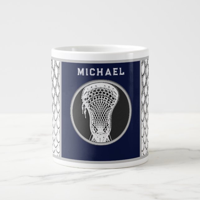 Personalized Lacrosse Collectable Giant Coffee Mug (Front)