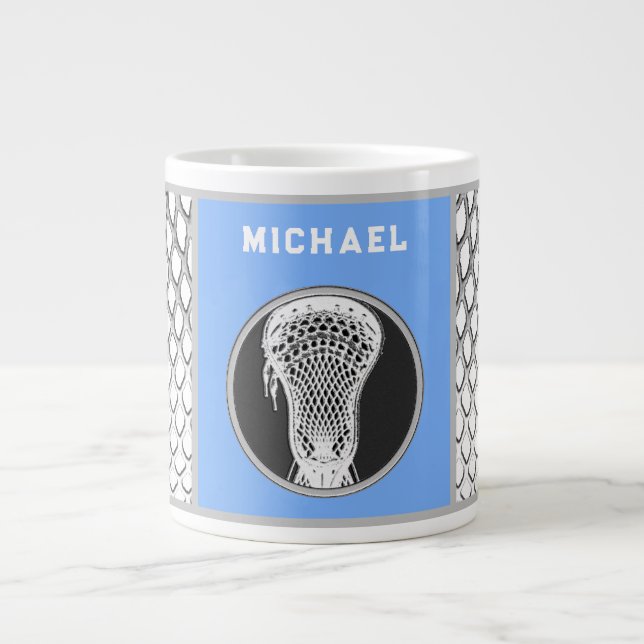 Personalized Lacrosse Collectable Giant Coffee Mug (Front)