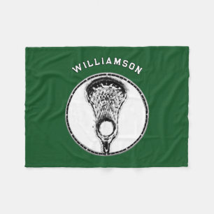 Personalized Lacrosse Fleece Blanket