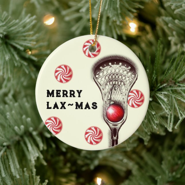 Personalized Lacrosse Gift Ceramic Ornament (Tree)