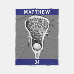 Personalized Lacrosse Gift Ideas Fleece Blanket