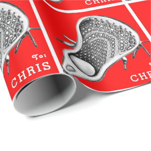 Personalized Lacrosse Gift Wrapping Paper