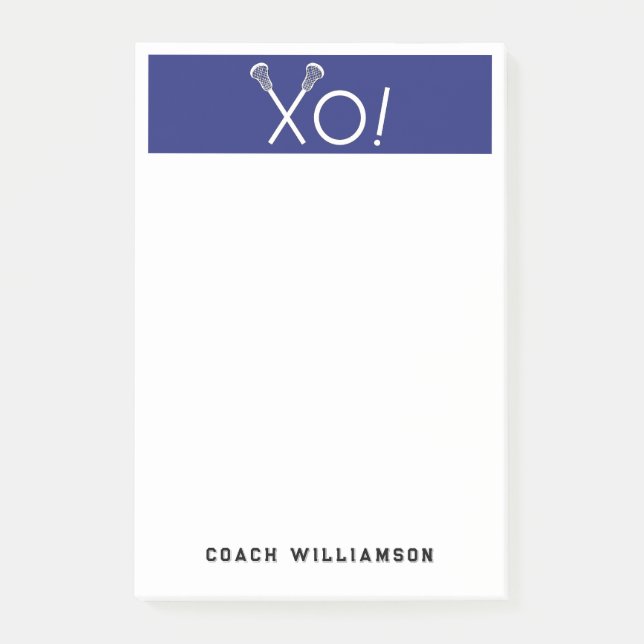 Personalized Lacrosse Gifts Post-it Notes (Front)