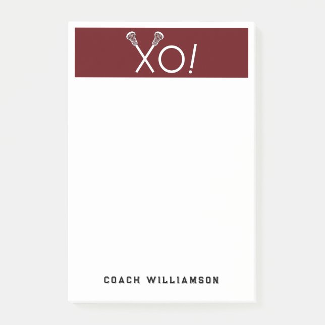 Personalized Lacrosse Gifts Post-it Notes (Front)