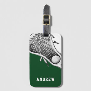 Personalized Lacrosse Green Luggage Tag