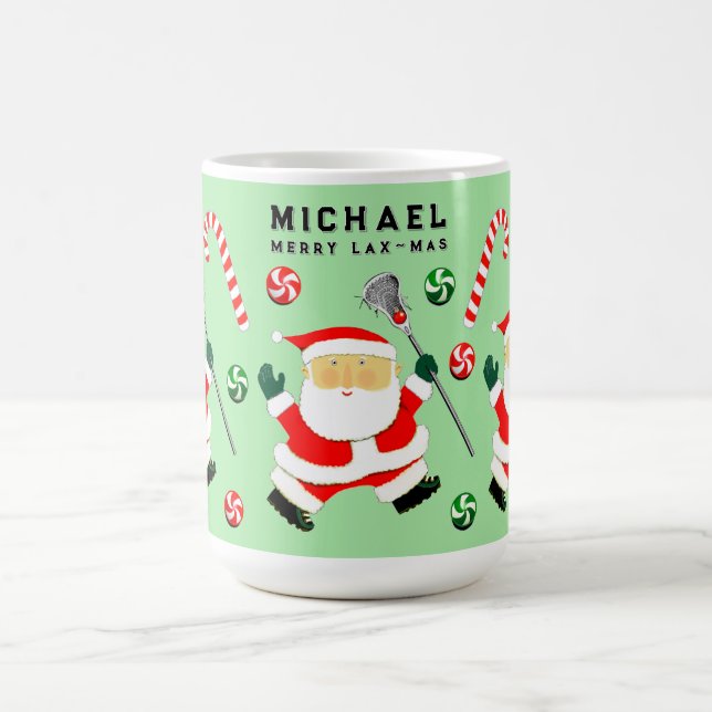 Personalized Lacrosse Holiday Gift Two-Tone Coffee Mug (Center)