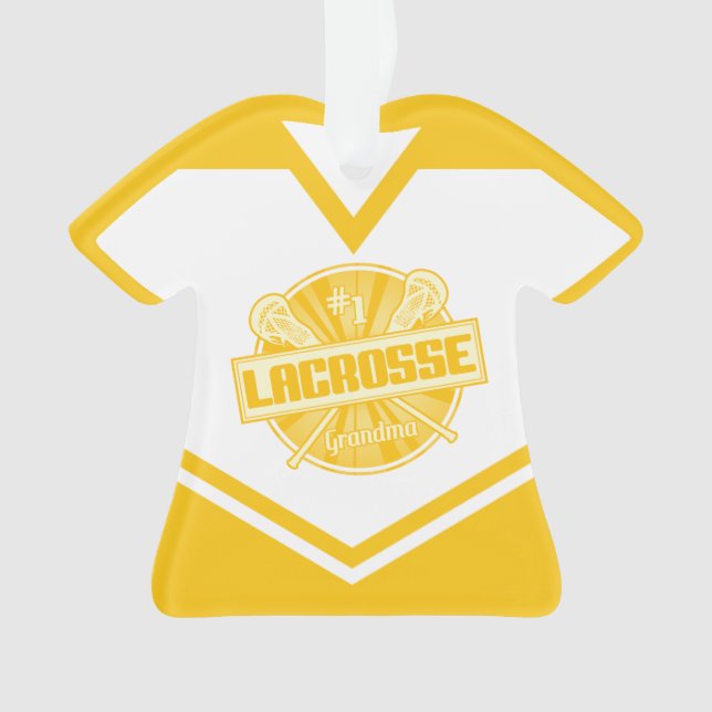 Personalized Lacrosse Jersey Grandma LAX Ornament (Front)
