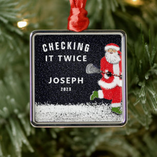 Personalized Lacrosse Keepsake Gift Metal Ornament