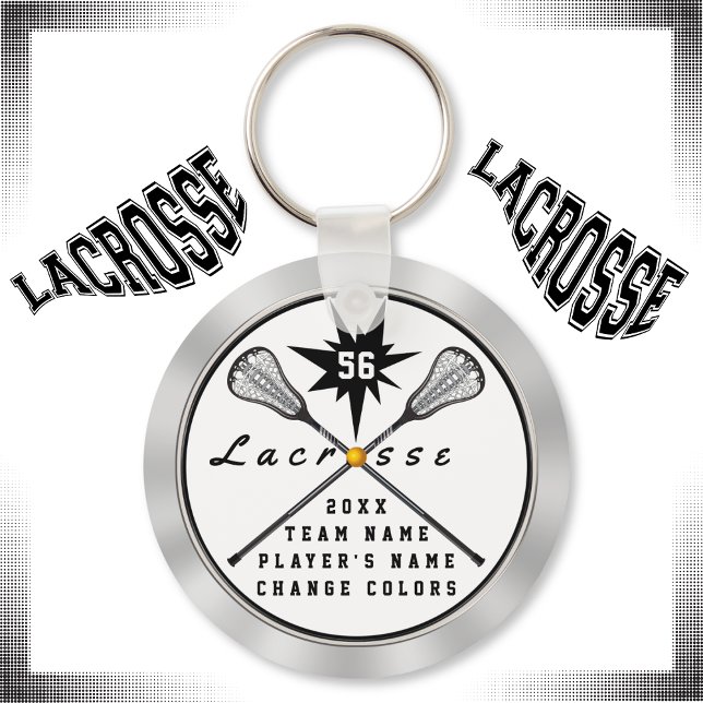 Personalized Lacrosse Keychain, Your TEXT,  COLORS Keychain (Lacrosse party favors. Cheap gifts for lacrosse players, lacrosse coach gifts Lacrosse keychains.)