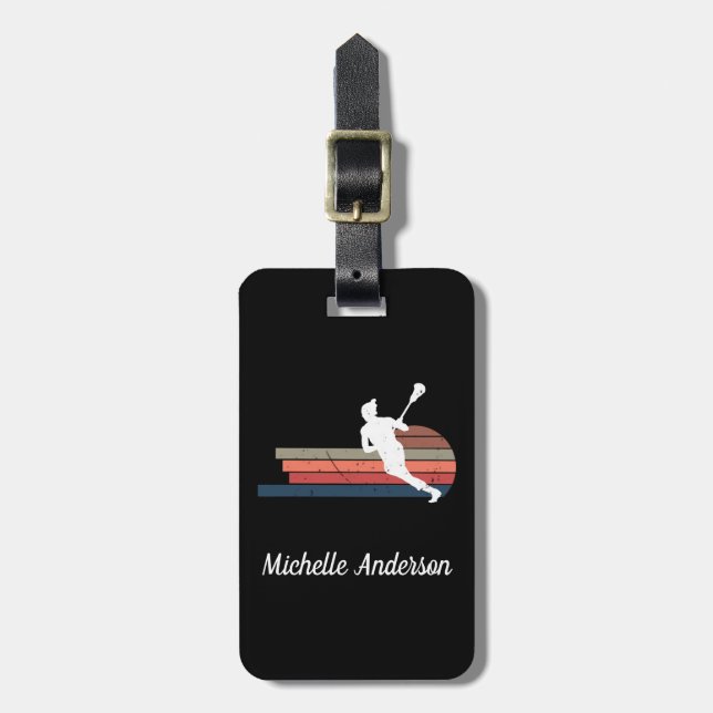  Personalized lacrosse  Luggage Tag (Front Vertical)