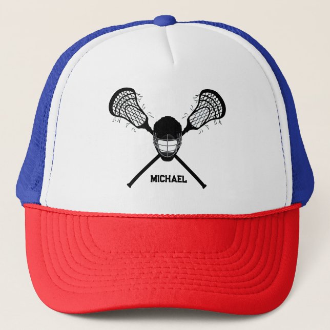 Personalized Lacrosse Name Trucker Hat (Front)