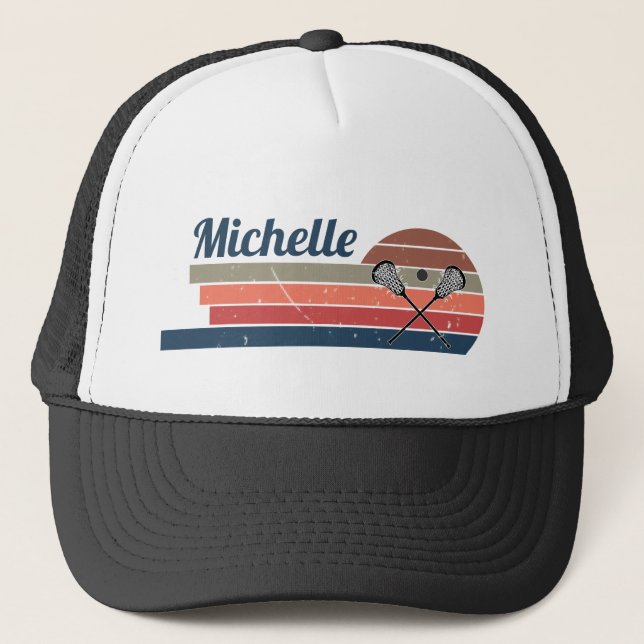 Personalized Lacrosse Name  Trucker Hat (Front)