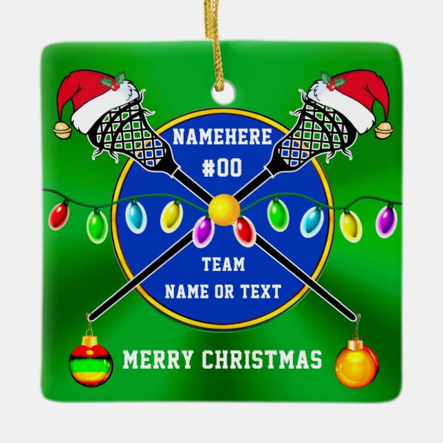 Personalized, Lacrosse Ornament for Boys and Girls (Front)