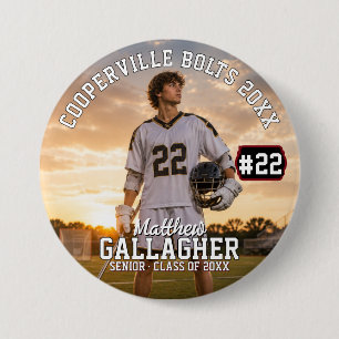 Personalized Lacrosse Photo Button