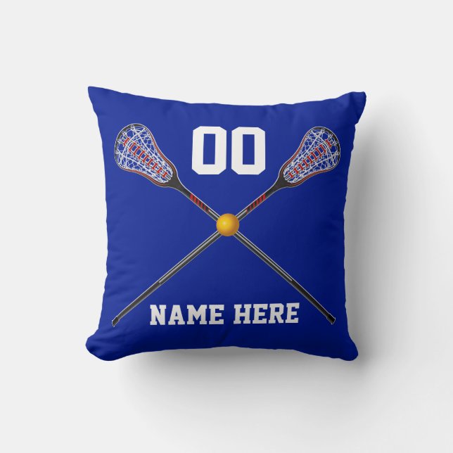 Personalized Lacrosse Pillow Your Text and Colours (Front)